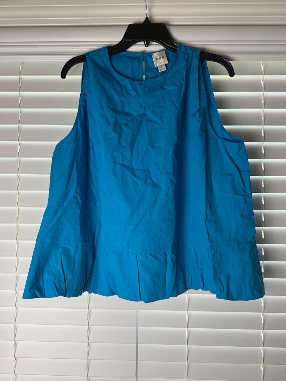 Maeve Bright Blue Sleeveless Peplum Tank Top